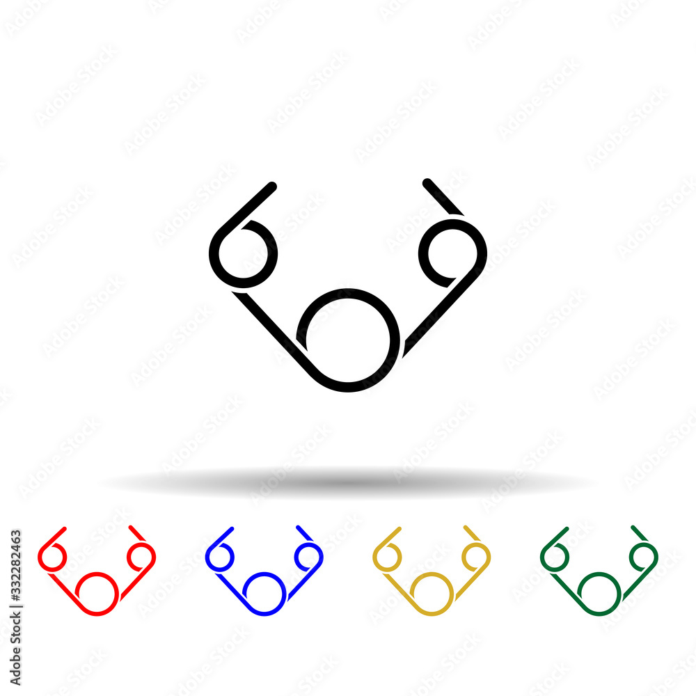 Poster metal spring multi color icon. simple glyph, flat vector of metal spring icons for ui and ux, websit