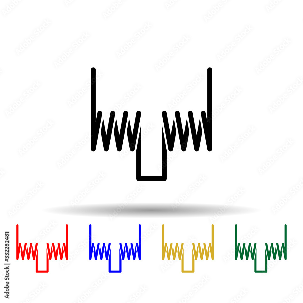 Poster metal spring multi color icon. simple glyph, flat vector of metal spring icons for ui and ux, websit