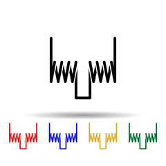 Metal spring multi color icon. Simple glyph, flat vector of metal spring icons for ui and ux, website or mobile application