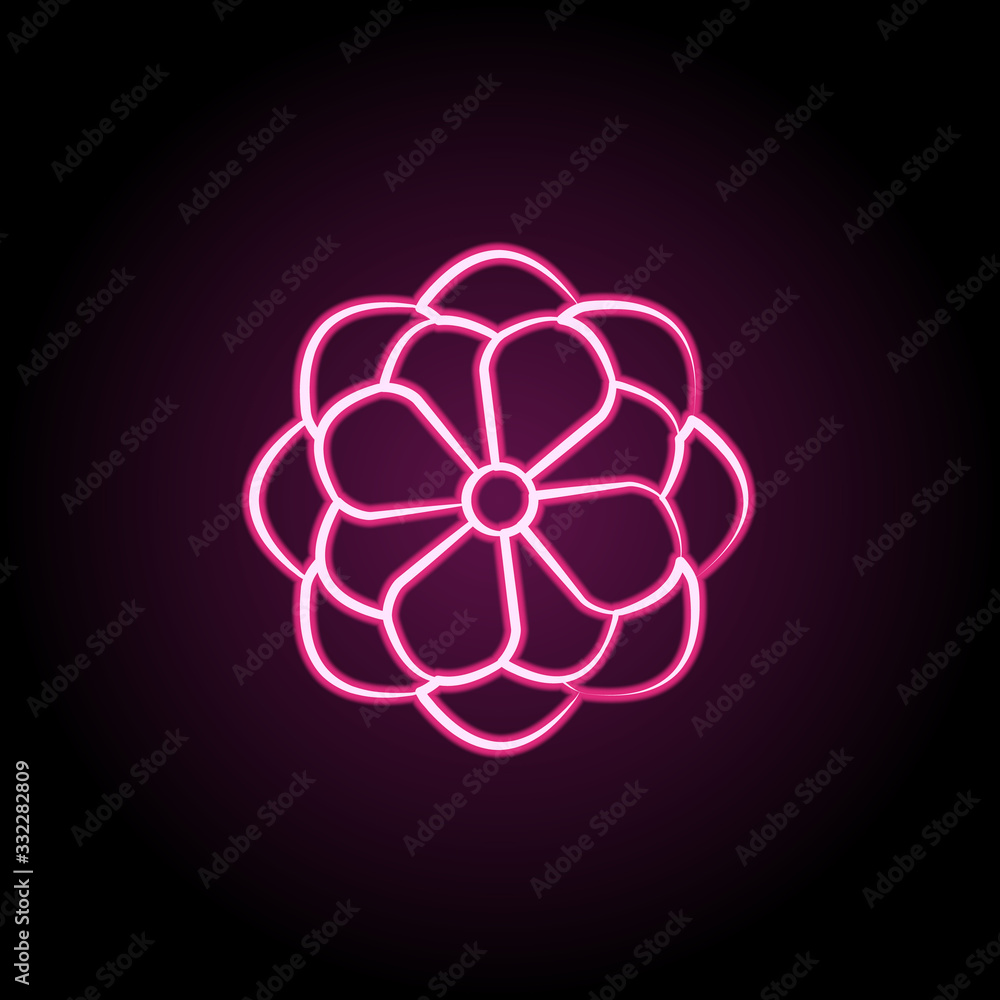 Poster gladiolus neon icon. simple thin line, outline vector of dia de muertos icons for ui and ux, website