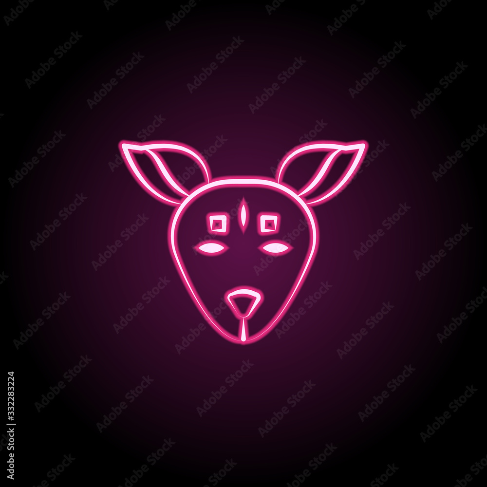 Poster xoloitzcuintle neon icon. simple thin line, outline vector of dia de muertos icons for ui and ux, we