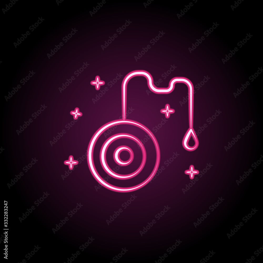 Poster yoyo neon icon. simple thin line, outline vector of dia de muertos icons for ui and ux, website or m