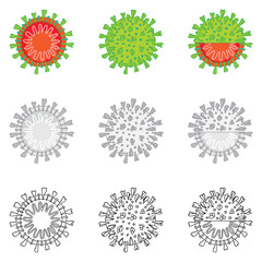 Diagram of Coronavirus particle structure. 