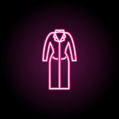 Coat clothes woman dress neon icon. Simple thin line, outline vector of clothes icons for ui and ux, website or mobile application