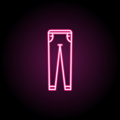 Jeans, fashion, clothes dress neon icon. Simple thin line, outline vector of clothes icons for ui and ux, website or mobile application