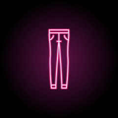 Jeans, fashion, clothes dress neon icon. Simple thin line, outline vector of clothes icons for ui and ux, website or mobile application