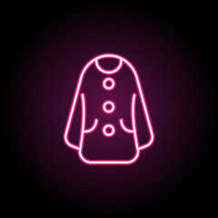 Cardigan, clothes, woman dress neon icon. Simple thin line, outline vector of clothes icons for ui and ux, website or mobile application