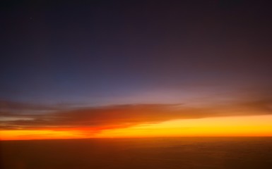 Twilight sky at high altitude, just before dawn.