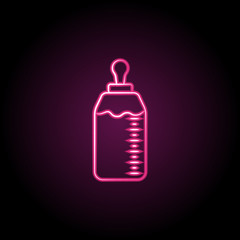 Milk bottle baby neon icon. Simple thin line, outline vector of maternity icons for ui and ux, website or mobile application