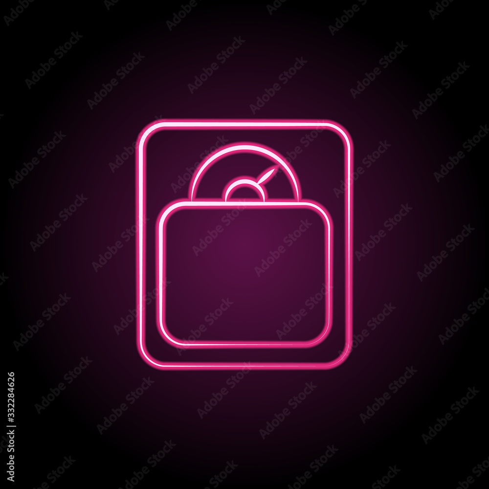 Poster scale for child neon icon. simple thin line, outline vector of maternity icons for ui and ux, websit