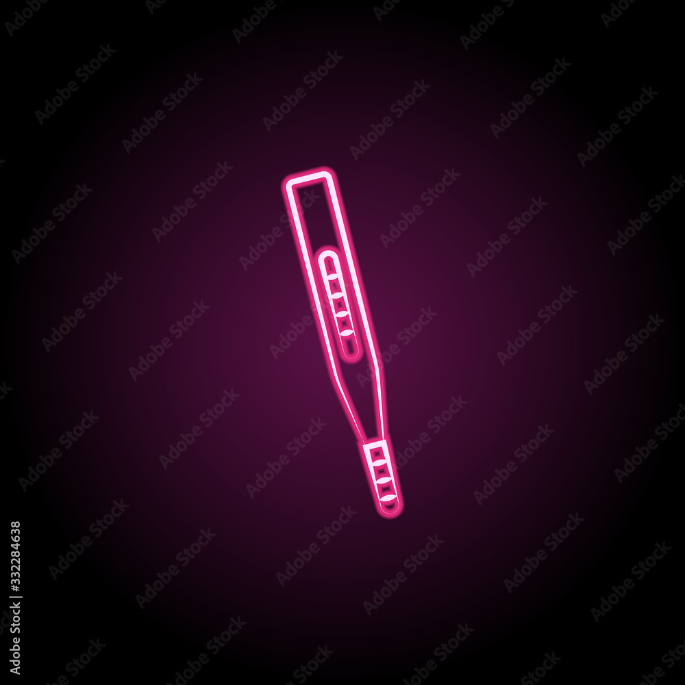 Poster thermometer neon icon. simple thin line, outline vector of maternity icons for ui and ux, website or