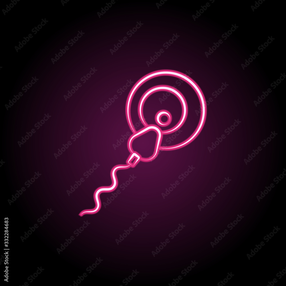 Poster fertilization ovarian neon icon. simple thin line, outline vector of maternity icons for ui and ux, 