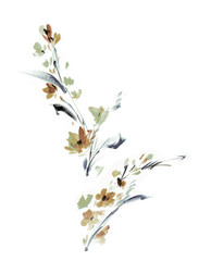 Flowers watercolor illustration.Manual composition.Big Set watercolor elements，Design for textile, wallpapers，Element for design,Greeting card