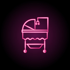 Cradle of baby lullaby toy neon icon. Simple thin line, outline vector of maternity icons for ui and ux, website or mobile application
