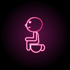 Baby poops neon icon. Simple thin line, outline vector of maternity icons for ui and ux, website or mobile application