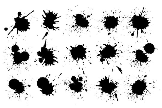 Grunge splatters Abstract ink splashe text banners