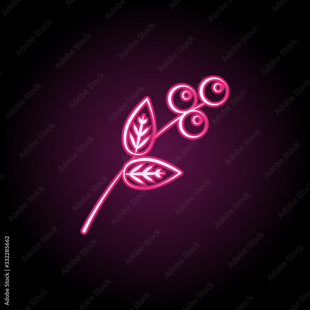 Poster branch neon icon. simple thin line, outline vector of tea icons for ui and ux, website or mobile app