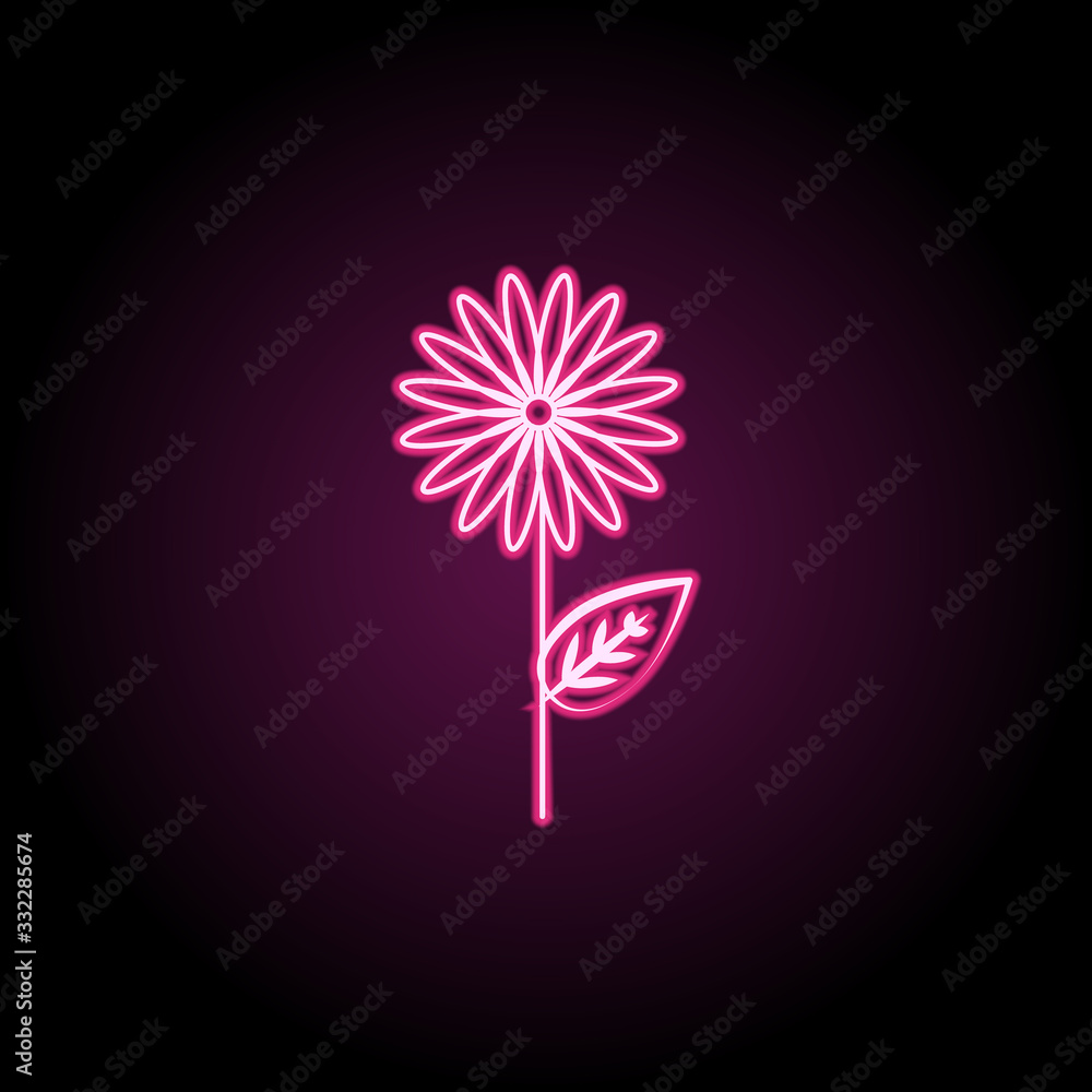 Poster chamomile neon icon. simple thin line, outline vector of tea icons for ui and ux, website or mobile 