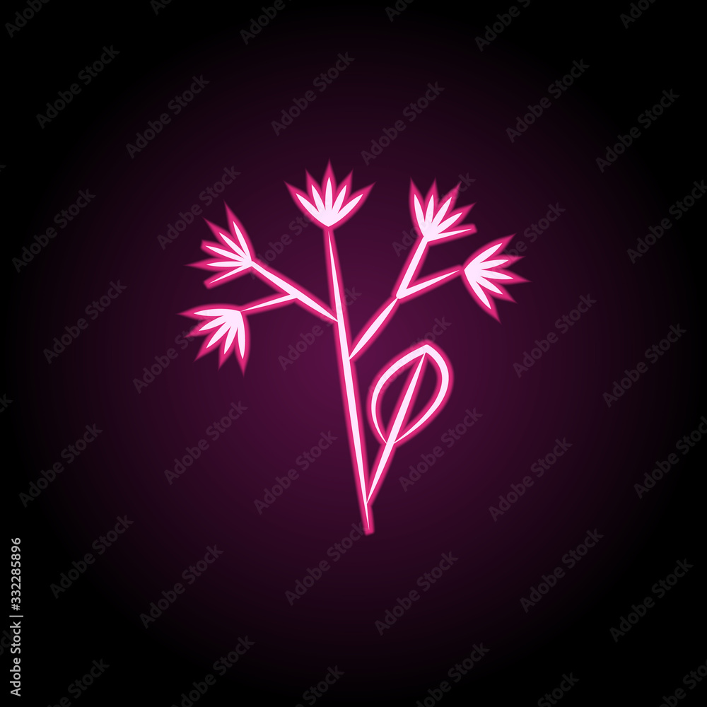 Poster linden hand drow neon icon. simple thin line, outline vector of tea icons for ui and ux, website or 