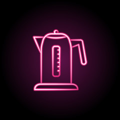 Kettle neon icon. Simple thin line, outline vector of tea icons for ui and ux, website or mobile application