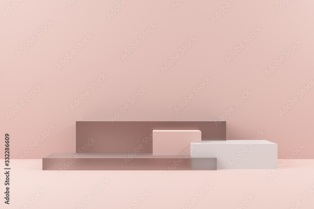 Poster 3d rendering background. pastel color blocks with studio lighting. element for business advertising.