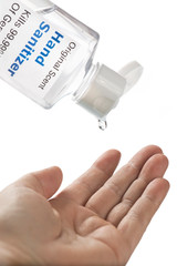 Hand Sanitzer Applied To Patient Hand
