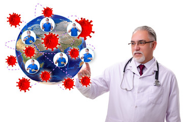 Coronavirus covid-19 pandemic concept with doctor