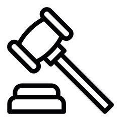Judge or auction hammer icon. Gavel symbol. Legal and law sign.