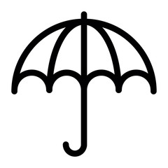 Rain umbrella icon in line style. Protection, shield symbol. Parasol sign. © Ali