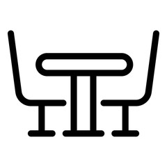 Dining table icon. Kitchen interior, food cooking and dining room, furniture silhouette