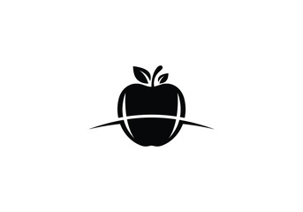 Minimalist Apple Logo A Symbol of Health and Nature's Bounty a Sleek and Simple Design
