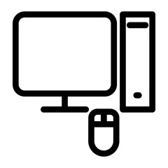 Desktop computer icon. PC symbol.