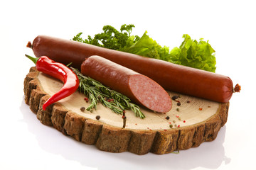 Easter sausage isolated on white background
