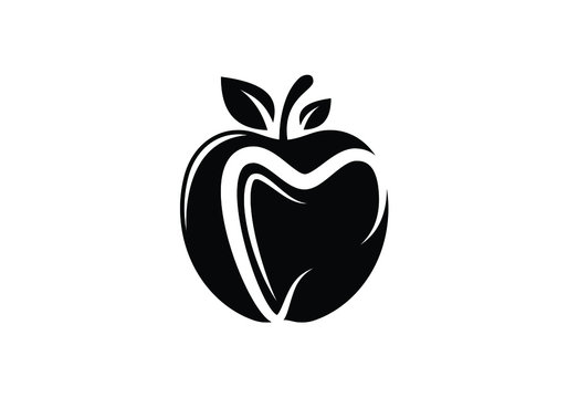 Dental apple logo sign symbol design, Apple tooth teeth dent dental dentist image icon