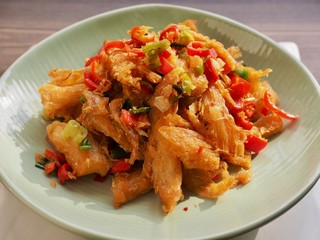 한국의 음식 북어채 채소볶음