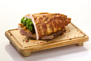 Pork ribs (meat) isolated on white background