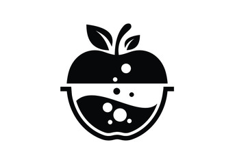 Obraz premium Stylized Apple Illustration Displaying Juices and Natural Elements of a Fresh Beverage Concept Design