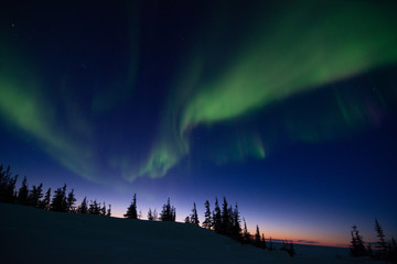 northern lights aurora borealis in churchill manitoba canada