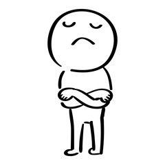 腕組み　考える　人物