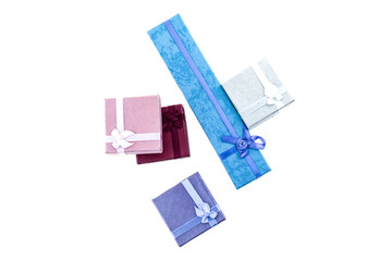 present blue long box festive surprise blue purple gray day saint valentin white isolated