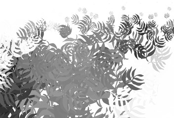 Light Gray vector doodle pattern with leaves.