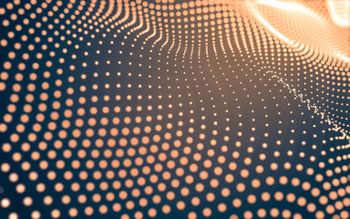 Abstract background. Molecules technology with polygonal shapes, connecting dots and lines. Connection structure. Big data visualization.