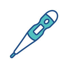 digital thermometer icon collection, trendy style