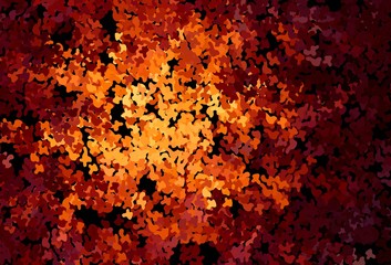 Dark Orange vector background with abstract shapes.