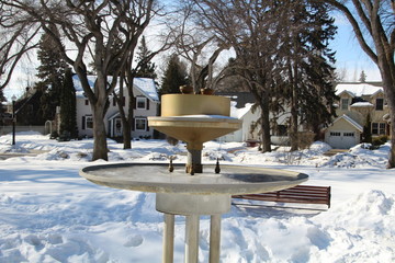 Frozen Fountain, Alexander Circle, Edmonton, Alberta
