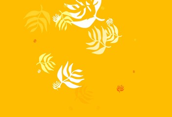 Light Blue, Yellow vector elegant background with leaves.