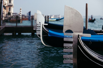 View of gondolas in Venice, Italy