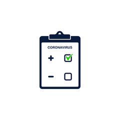 Coronavirus test icon design. Tested positive for COVID-19 concept. Vector illustration