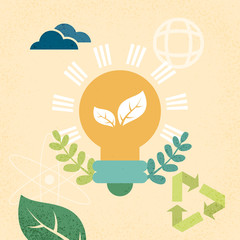Light bulb with save energy and ecology concept.
