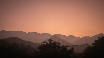 sunset in the mountains